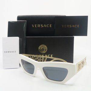 Versace VE4432U 401/87 53mm White-Gold, Grey Lenses-Versace Logo New Sunglasses.